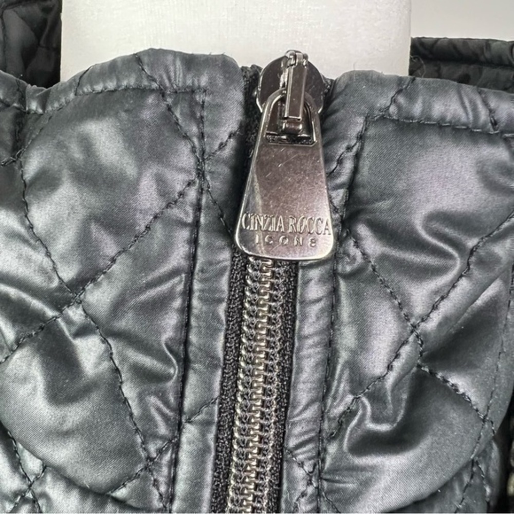 Cinzia Rocca Tweed Wool Coat Women’s 4 Grey Black Zip In Vest Classic - Picture 10 of 12